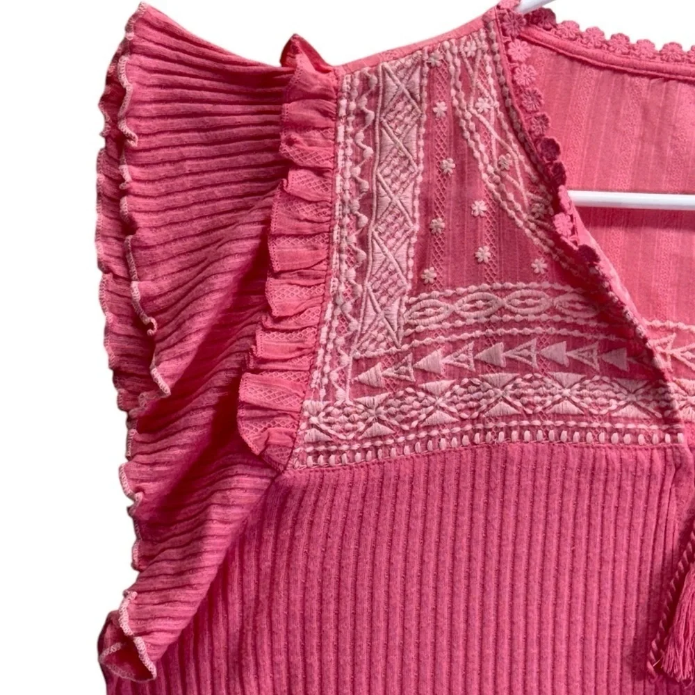 Free People Sarafina Pink Embroidered Women's Top. Size M NWT